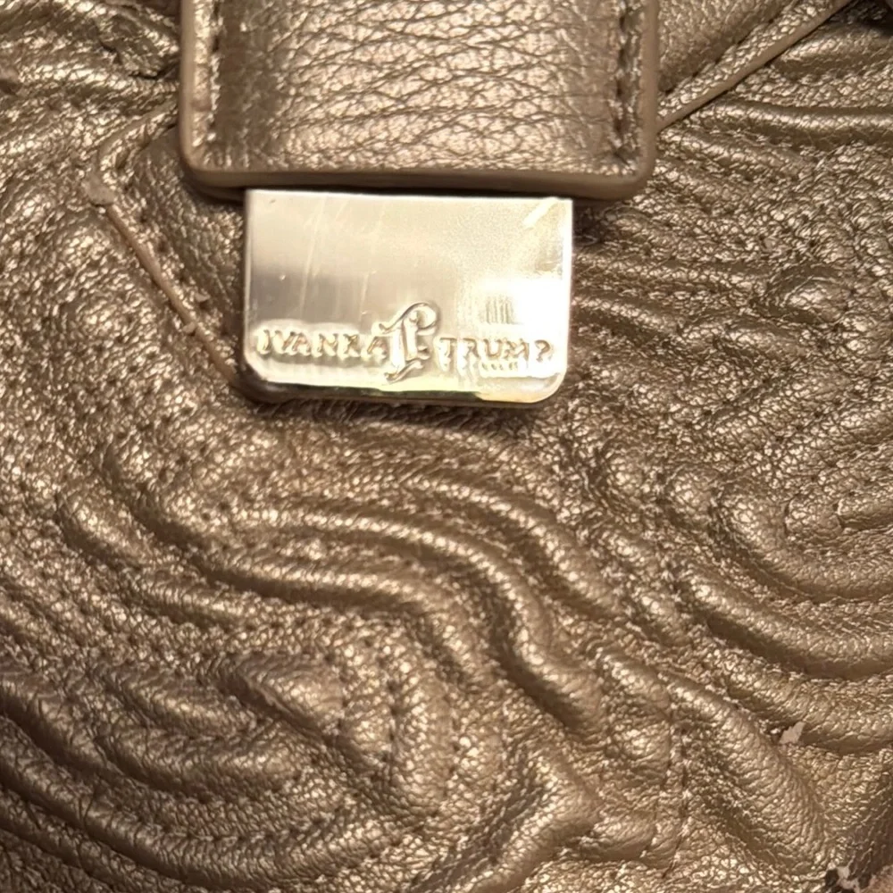Ivanka Trump Gold Satchel with Artistic Design - Picture 3 of 10
